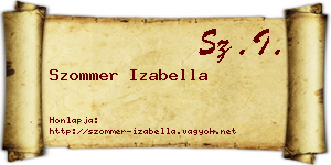 Szommer Izabella névjegykártya